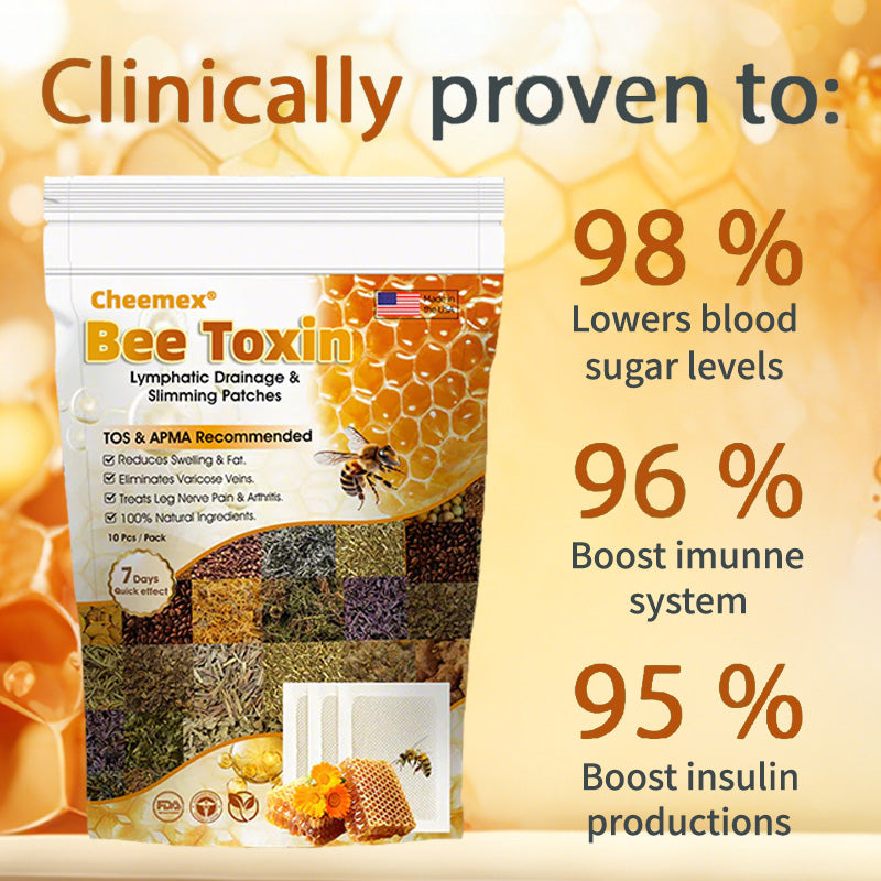 Cheemex® Natural Bee Toxin Foot Patches — Slim, Soothe & Feel Amazing (Free Oil Included!)